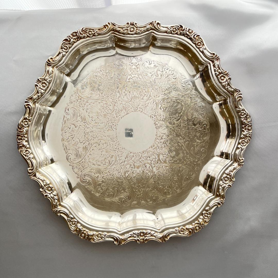 【Webster Wilcox】ギャラリートレー【シルバープレート】36cm