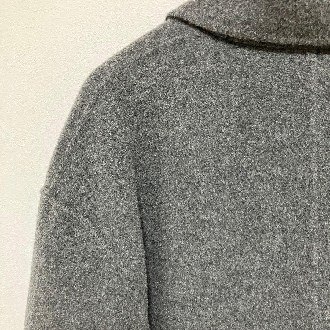 ダブルフェイス Pコート アイニードモアシューズ ウール100% グレー