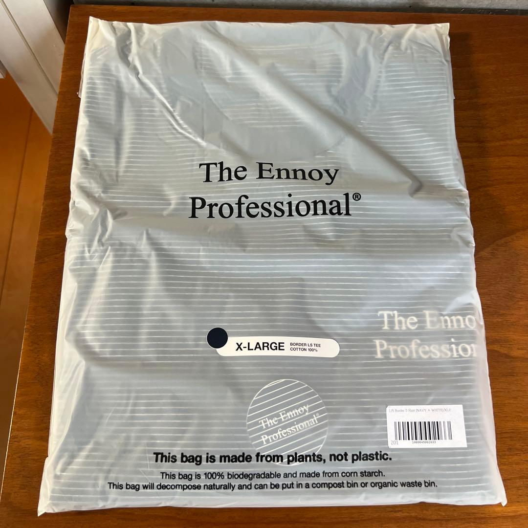 ENNOY L/S Border T-Shirts ロンT ネイビー×ホワイト