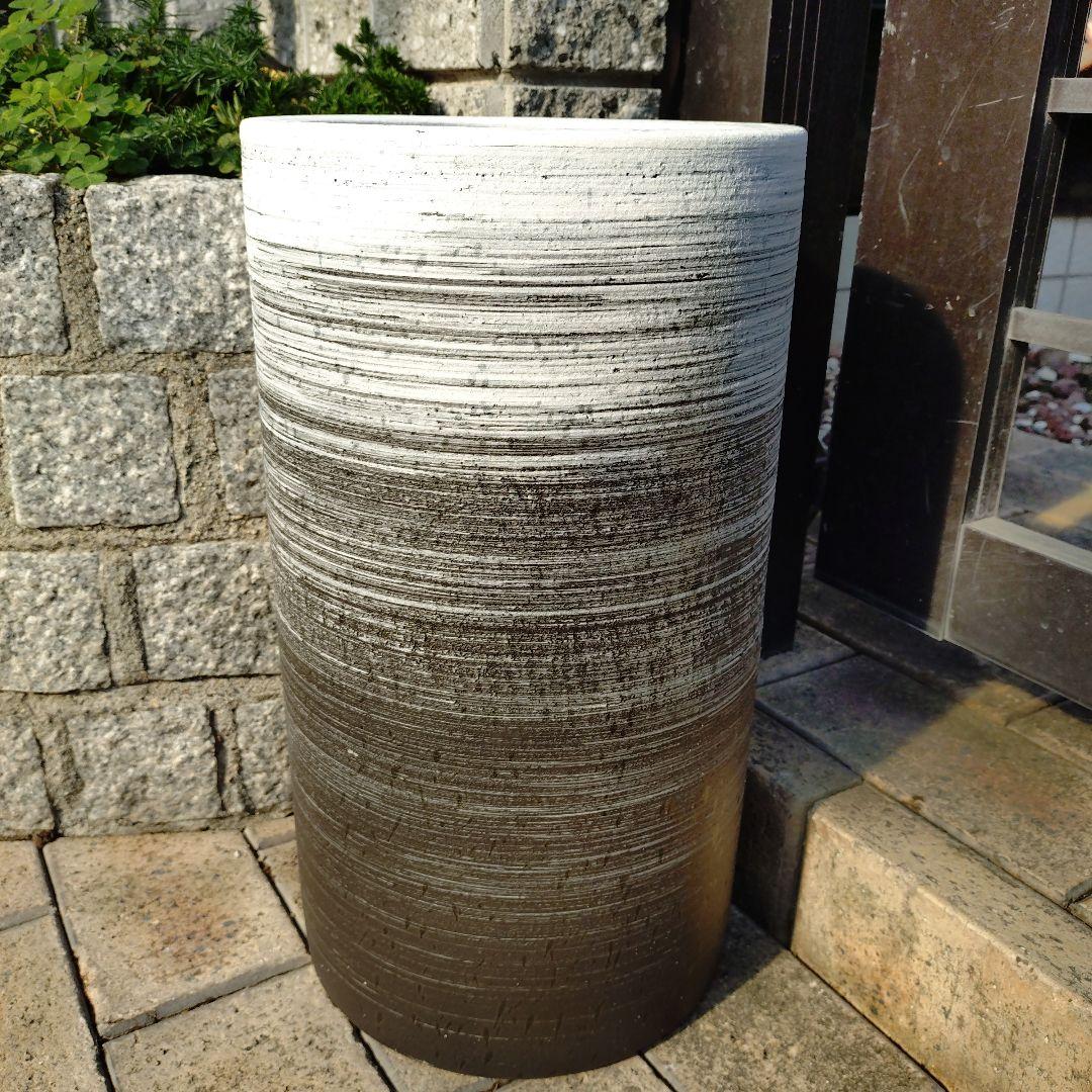 信楽焼　傘立て　刷毛目傘立