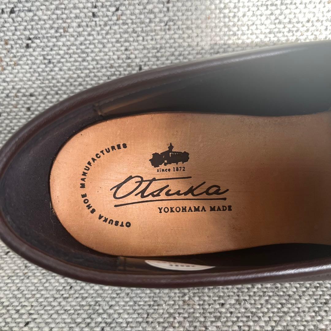 未使用　大塚製靴　レザー　ローファー　26㎝　3E ダークブラウン