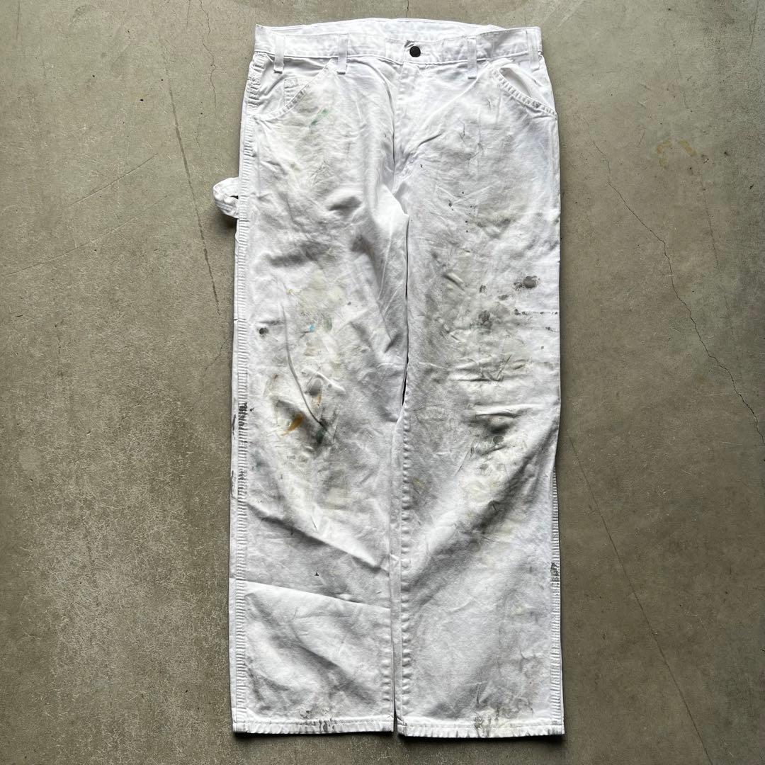 DICKIES ペンキ グランジ ホワイト ペインターパンツ W33