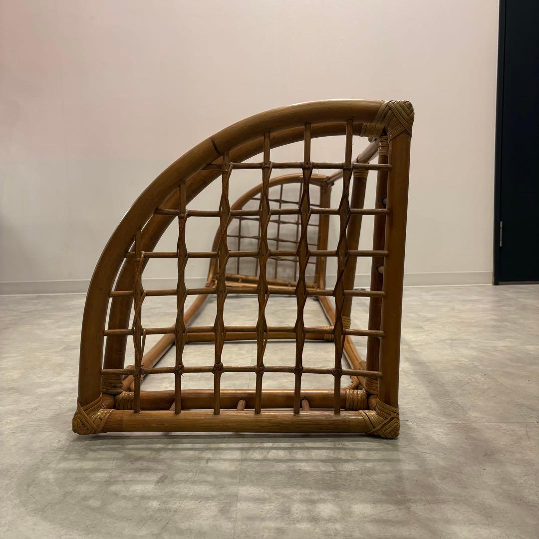 コーナーラック　ハンガーラック　ラタン　昭和レトロ