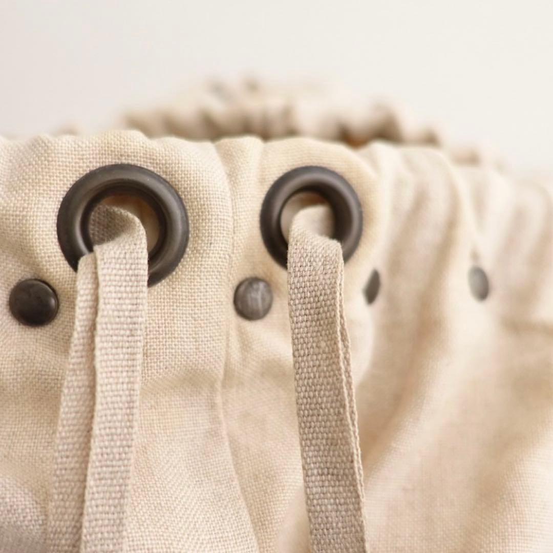 【美品】 エバゴス かごバッグ ハンドバッグ トートバッグ 紅籐 リネン 牛革