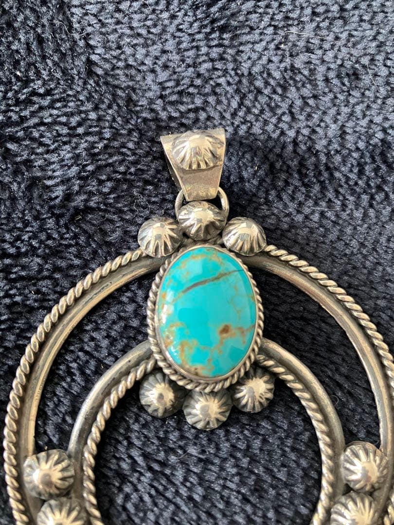 特大ナバホナジャ/ネックレストップ/ターコイズ /シルバー