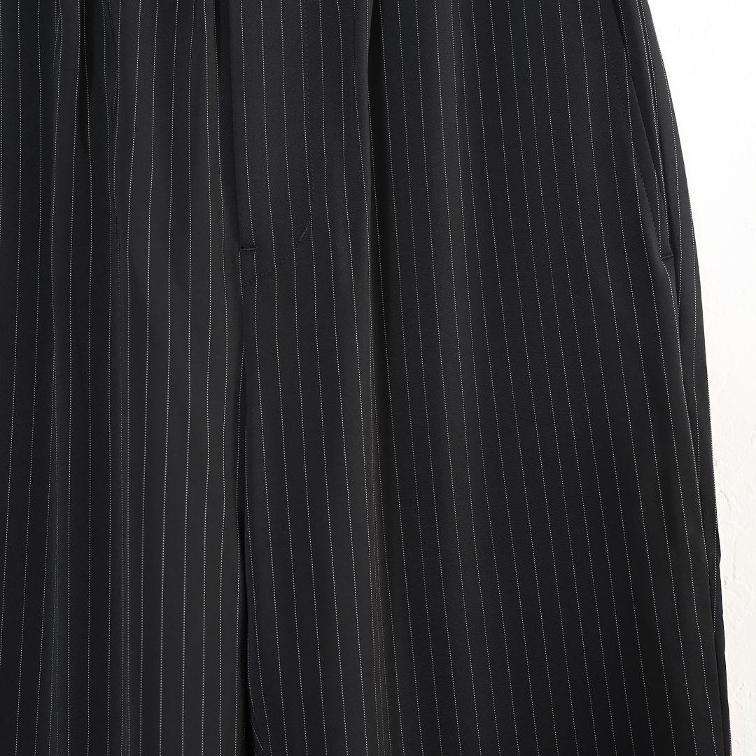 美品 Iroquois イロコイ スラックス パンツ ブラック ストライプ