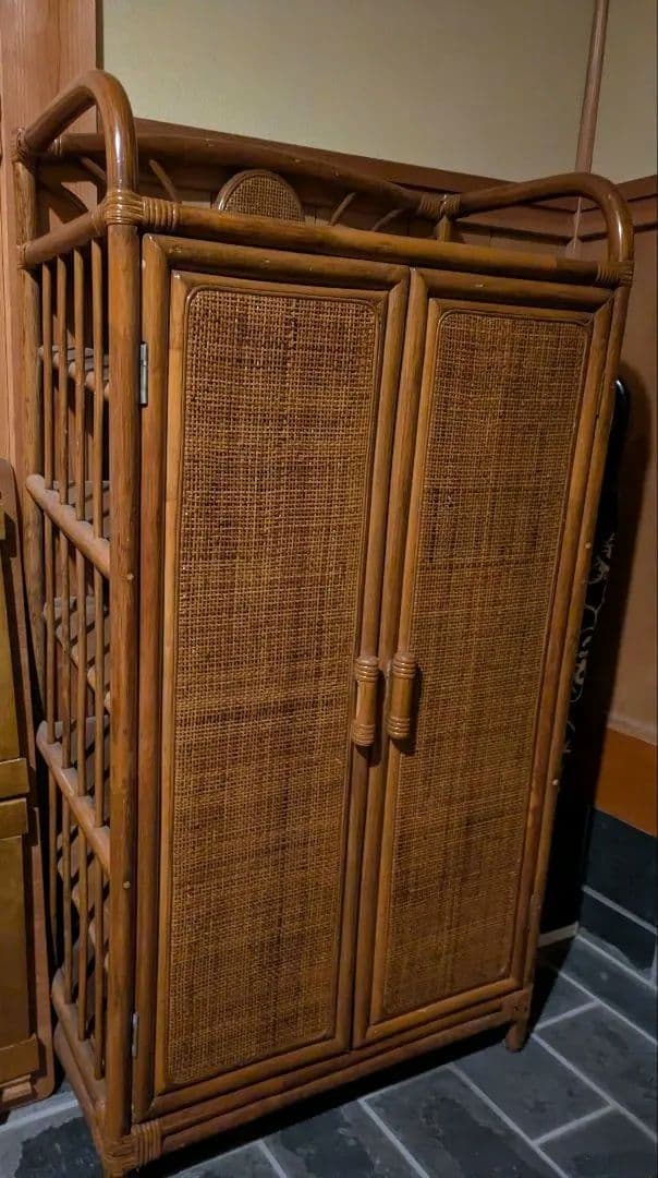 ラタン製シューラック ６段　収納