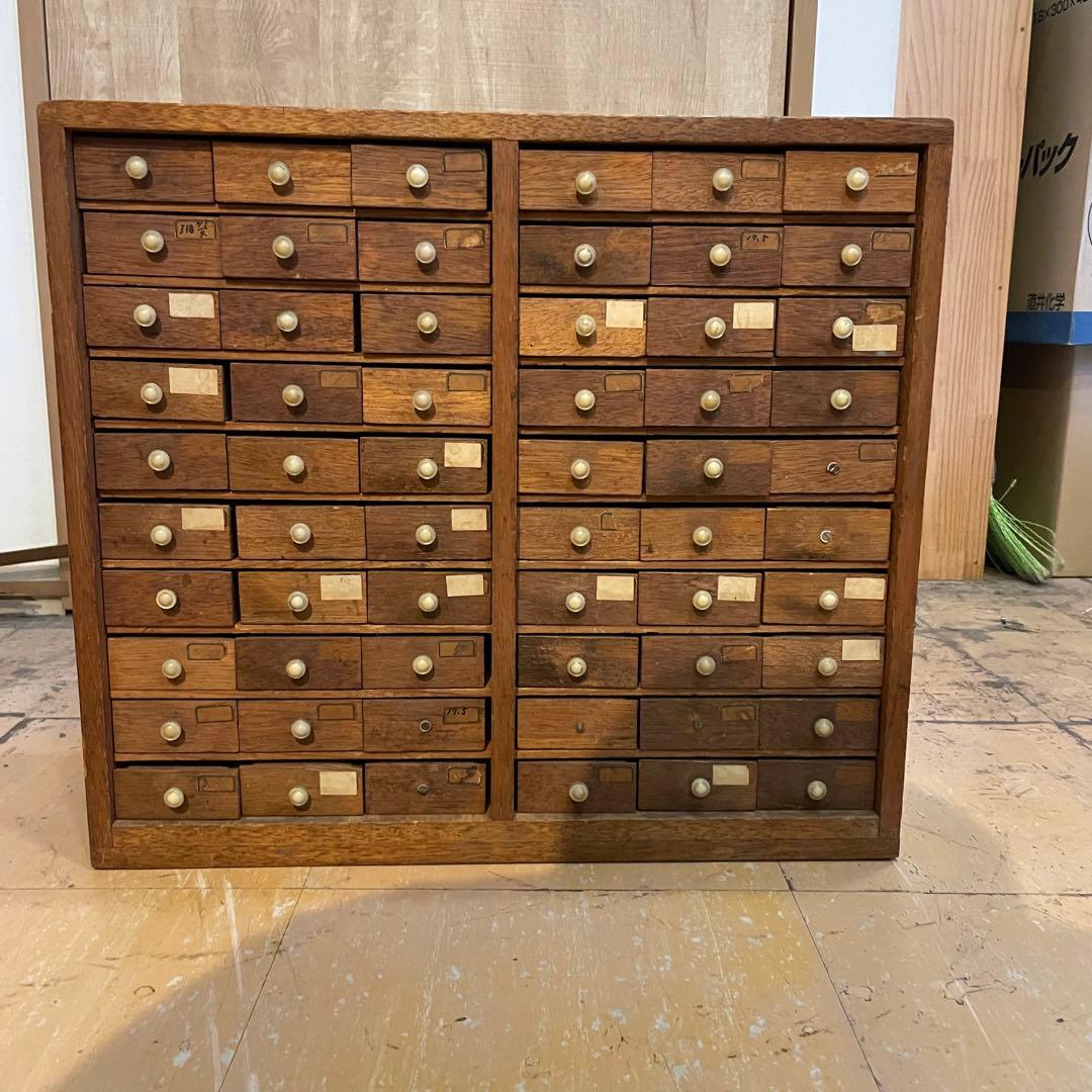 T5【送料込み】活版印刷所から出た木のタンス【古道具】【活版印刷】
