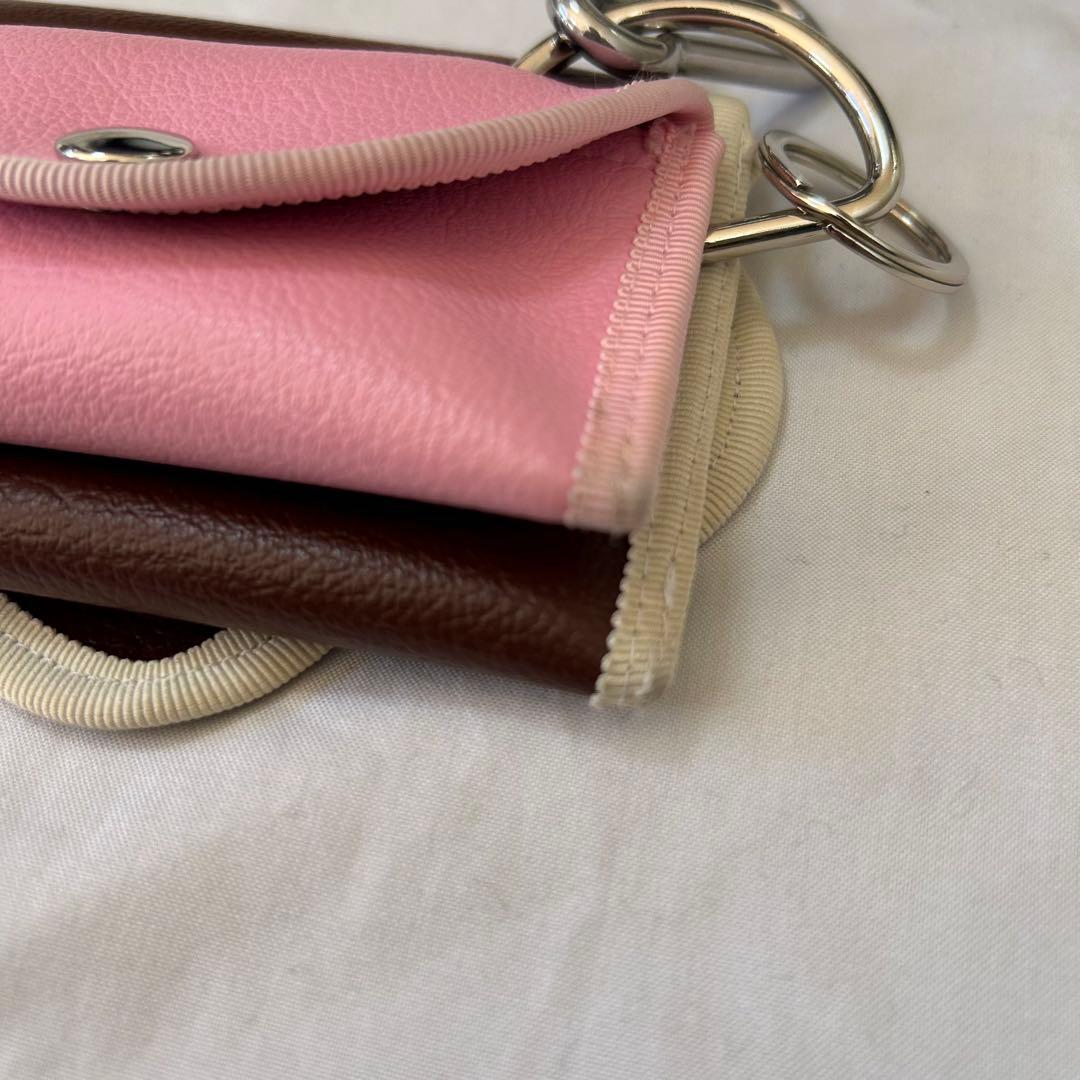 norienomoto broken wave purse ブラウン　ピンク