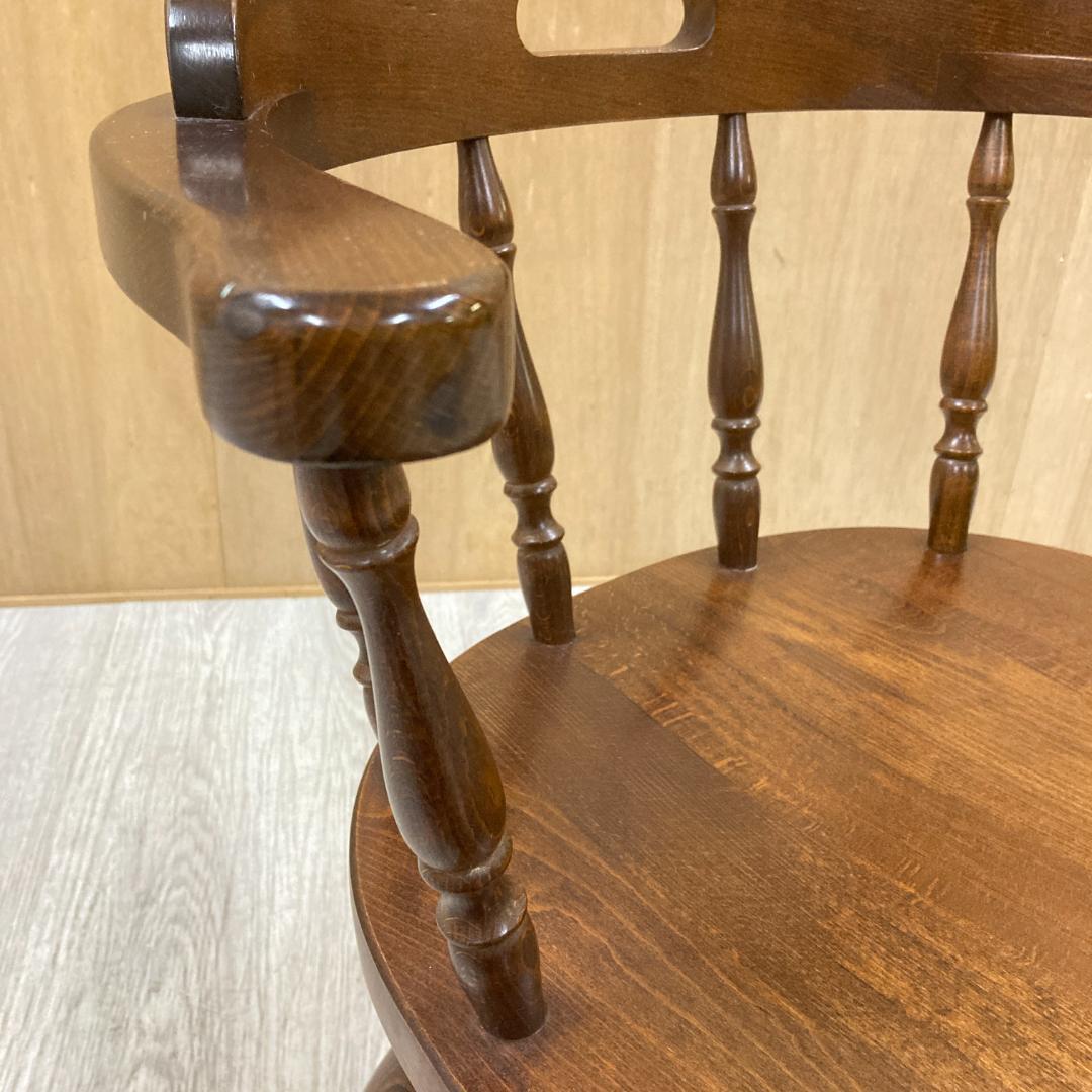 【飛騨産業】キツツキ　アームチェア　ダイニングチェア　椅子　木製　B