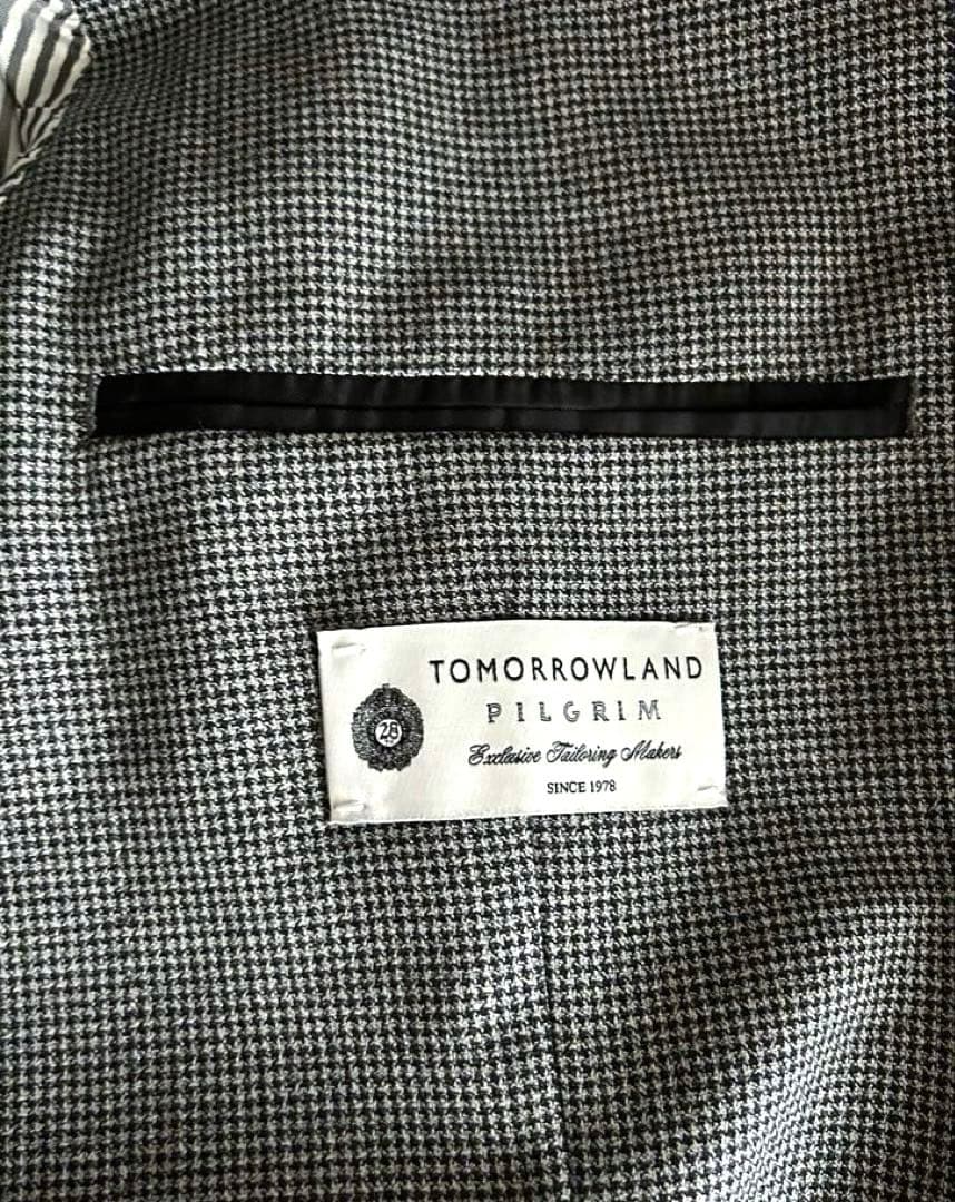 E・Zegna TARVELLR 千鳥格子柄セットアップスーツ・グレー46サイズ