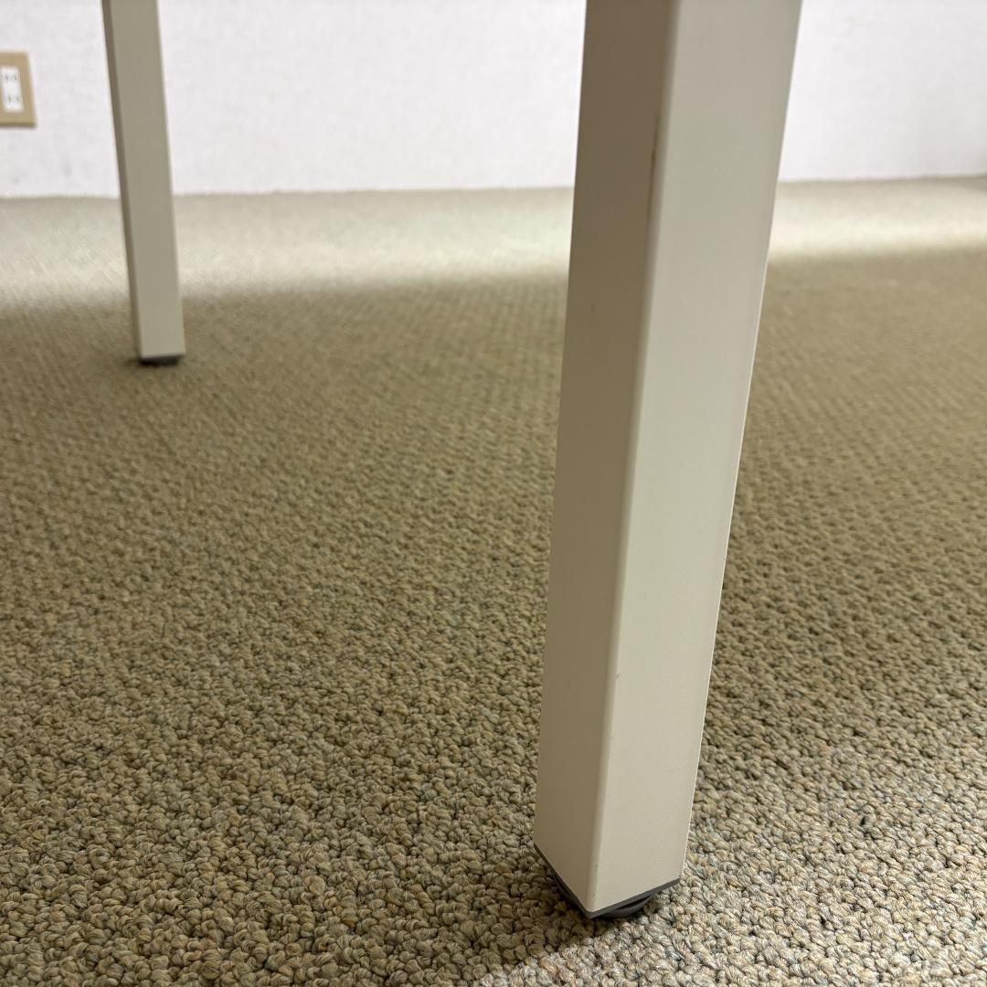 ガラス天板テーブル 150cm幅 奥行75cm ダイニングテーブル　白