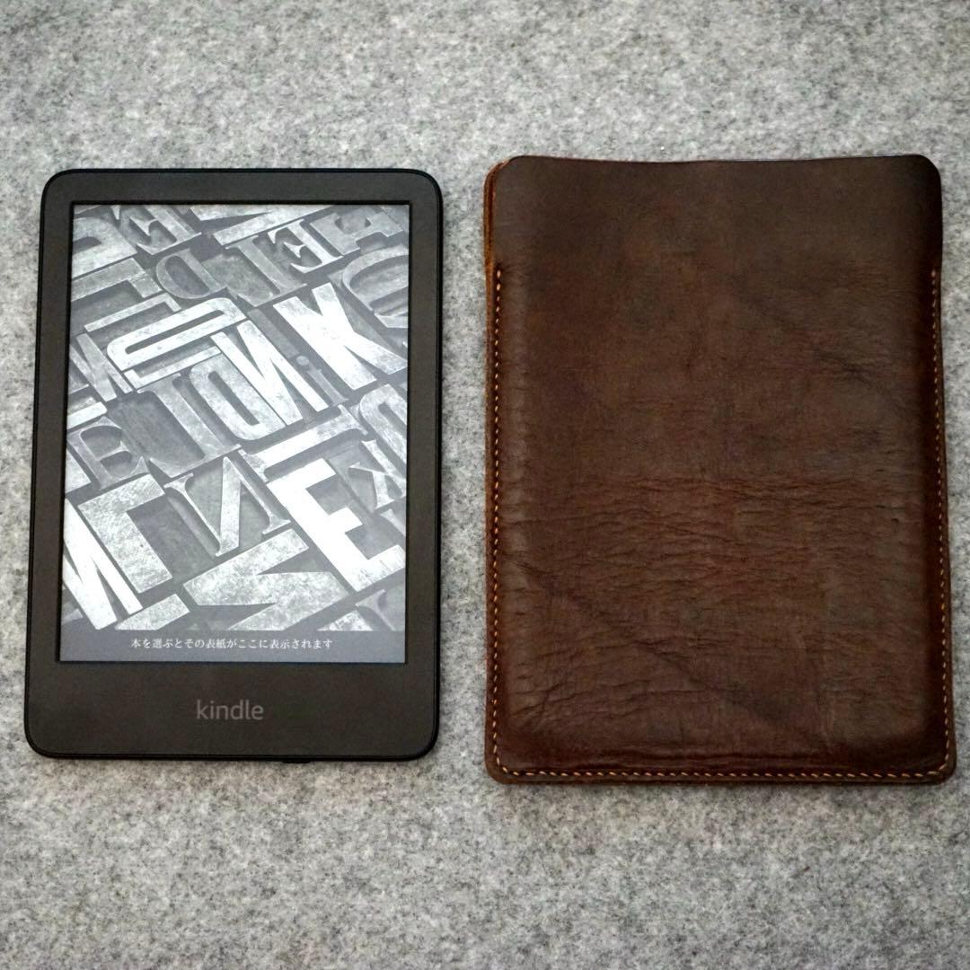 Kindle 第11世代 2022年モデル ヌメ革カバー付き