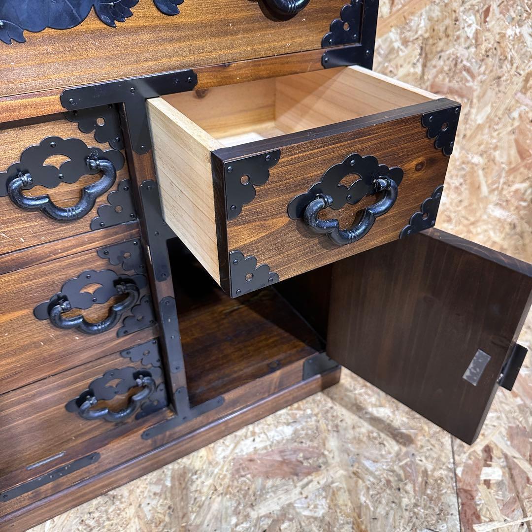 楡材　閂　アンティーク　小箪笥　和箪笥