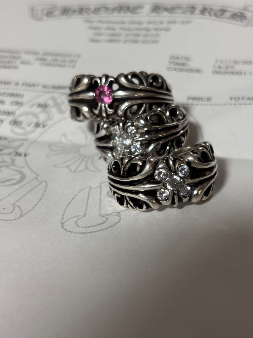 シルバークロスリング23号czカスタムして貰いました。925シルバーです