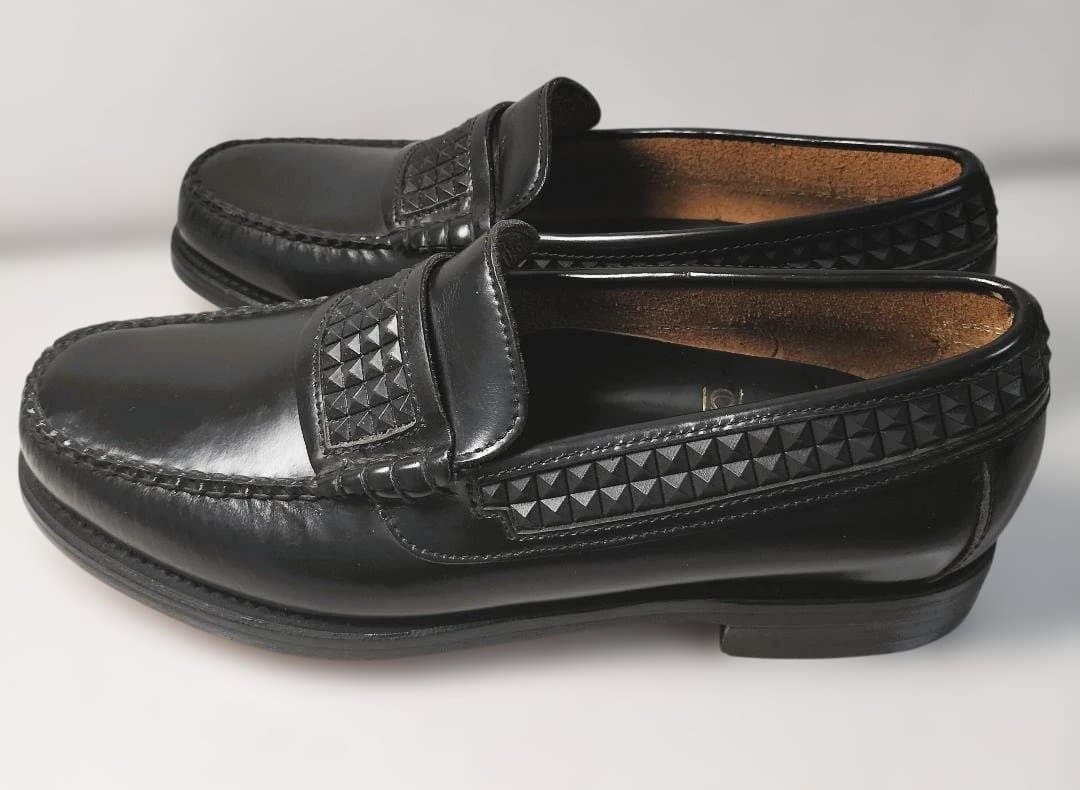 And A カミナンド ラバースタッズ ローファーブラック26cm