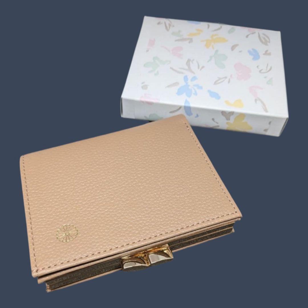 【新品未使用】皇居財布 がま口 モカブラウン カフェオレ ブラウン 二つ折り財布
