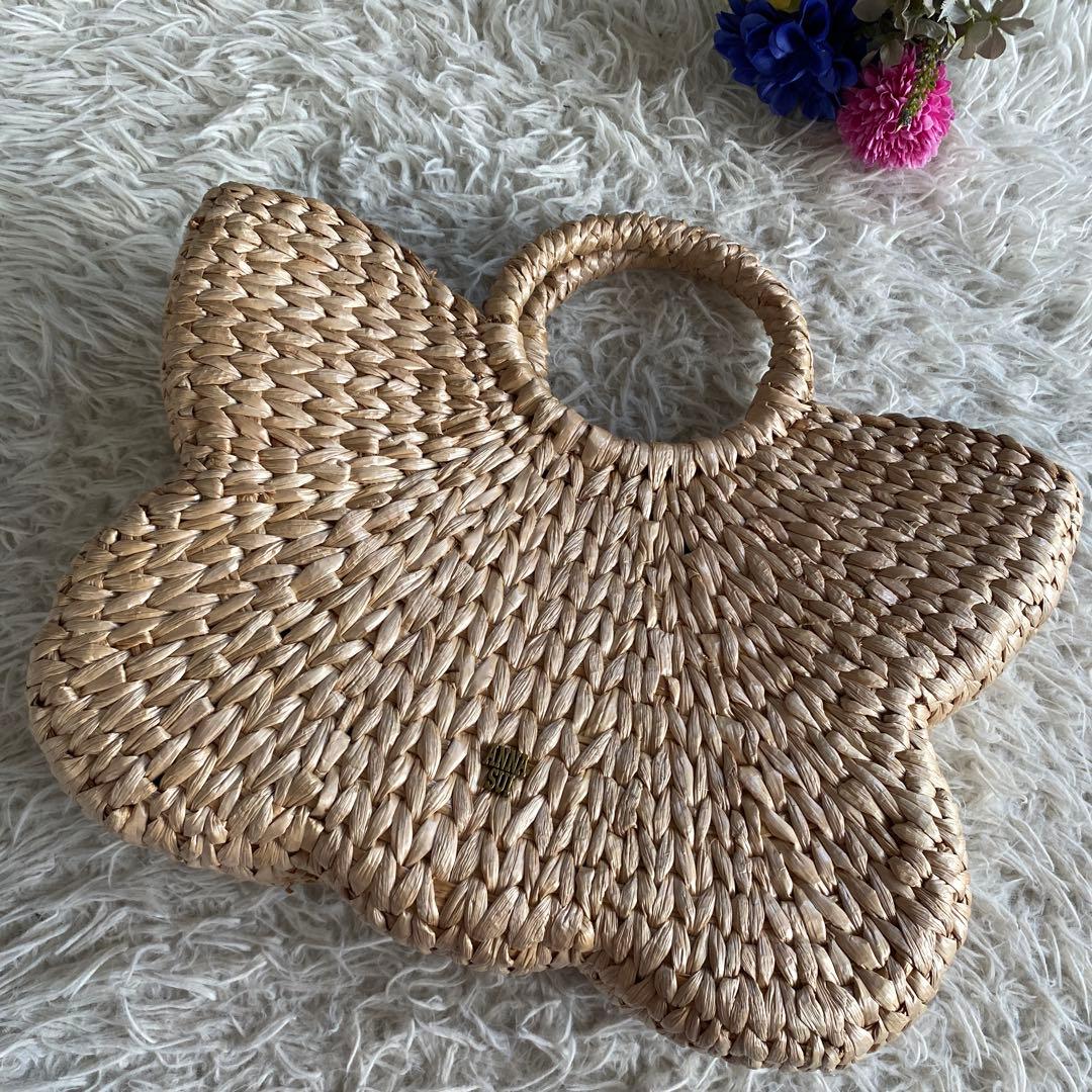 anpcANNA SUI 蝶刺繍 かごバッグ