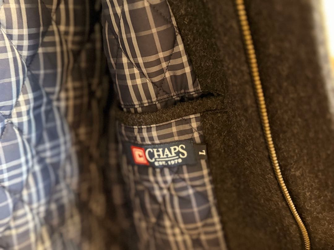 【新品・未使用】CHAPS ダッフルコート ウール混紡　ダークグレー フード付き