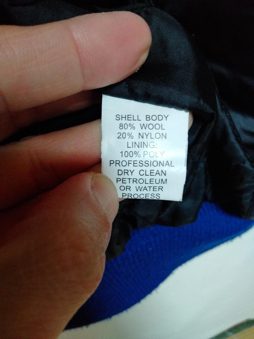 game sportswearゲームスポーツウェアウール袖革スタジャン美品L