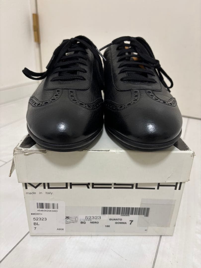 SATOSHI :Moreschi モレスキー ブラック レザースニーカー