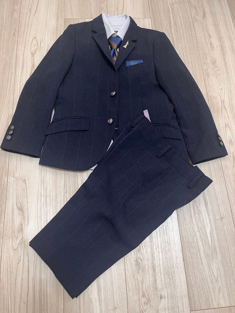 【美品】EAST BOY フォーマルスーツ ネイビー 130 卒園式 入学式