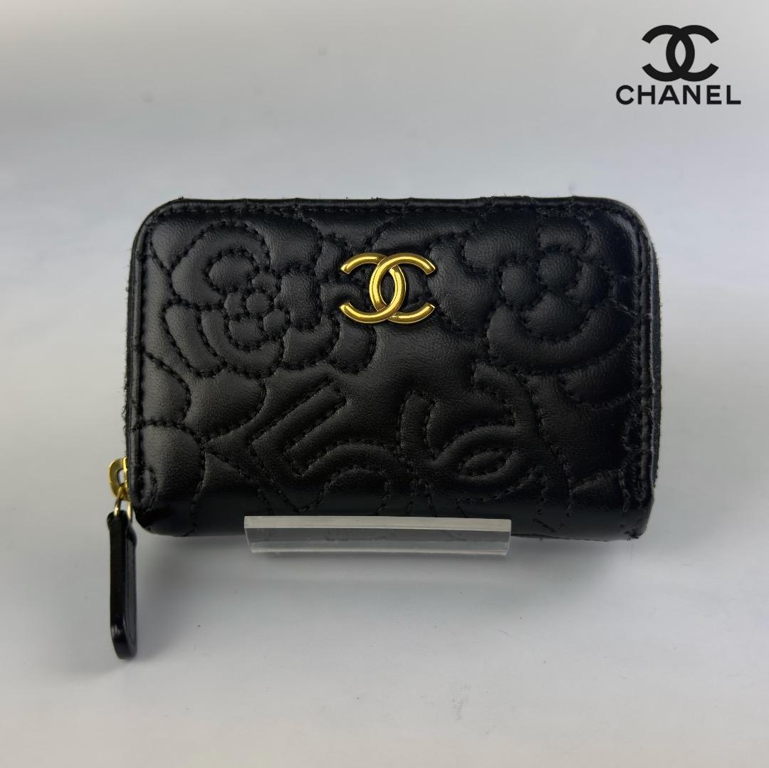 正規品　超美品　シャネル　カメリア　No.5　ケース　ラウンドファスナー