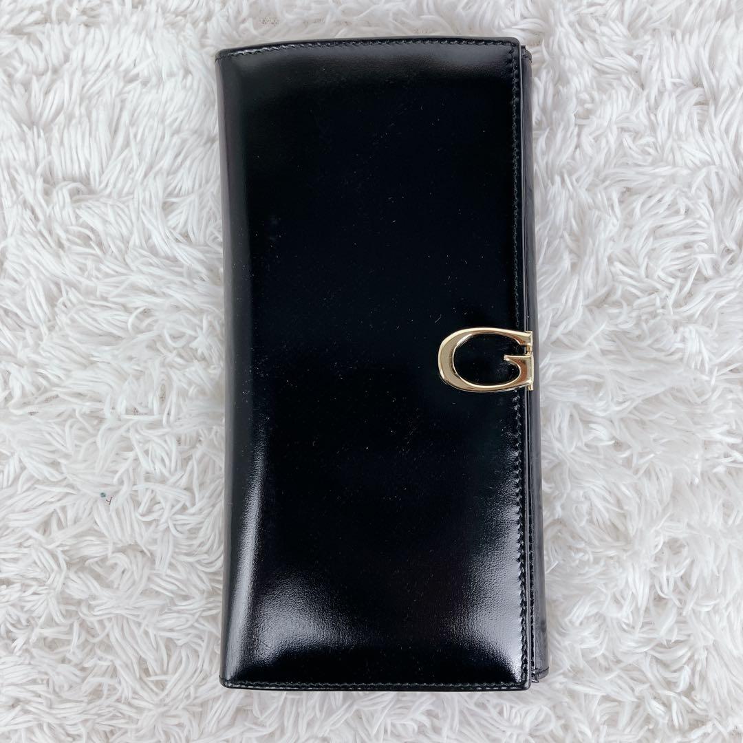 未使用品✨グッチ　長財布　オールド　ヴィンテージ　レザー　ゴールド金具　黒