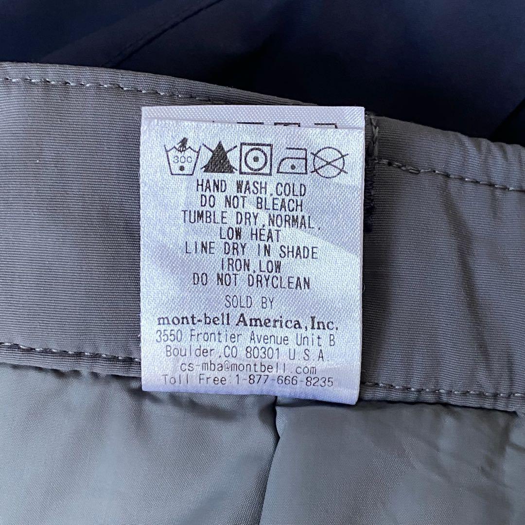 美品　モンベル　パウダーステップ パンツ　ダークグレー　バッグ付き