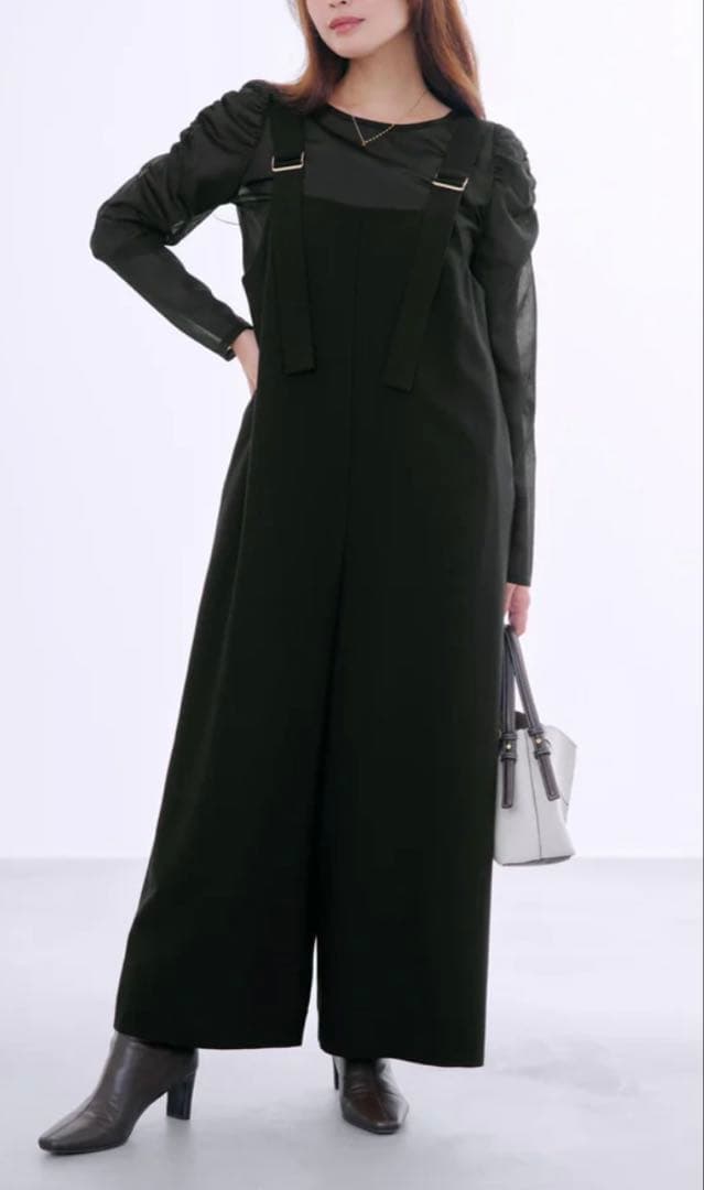 cohina ゴールドバックルサスペンダーオールインワン