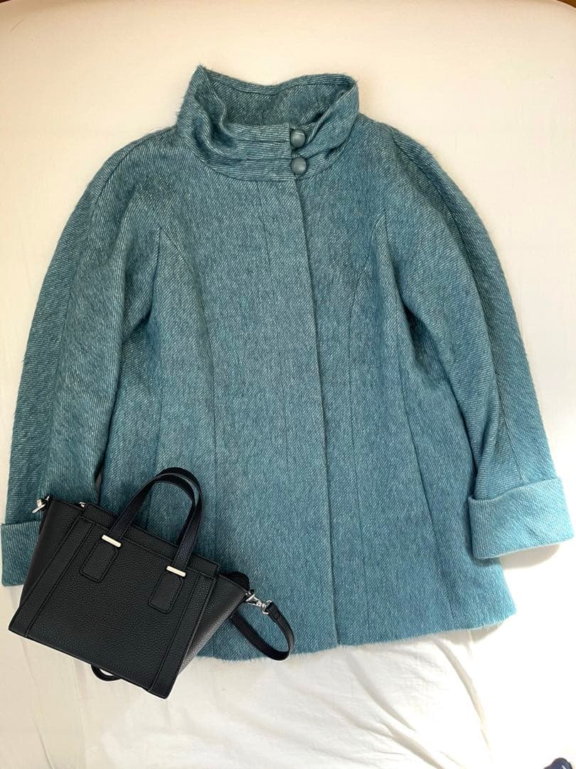 【美品】レリアン　Leilian ハーフコート　アルパカ　ウール　　サイズ11