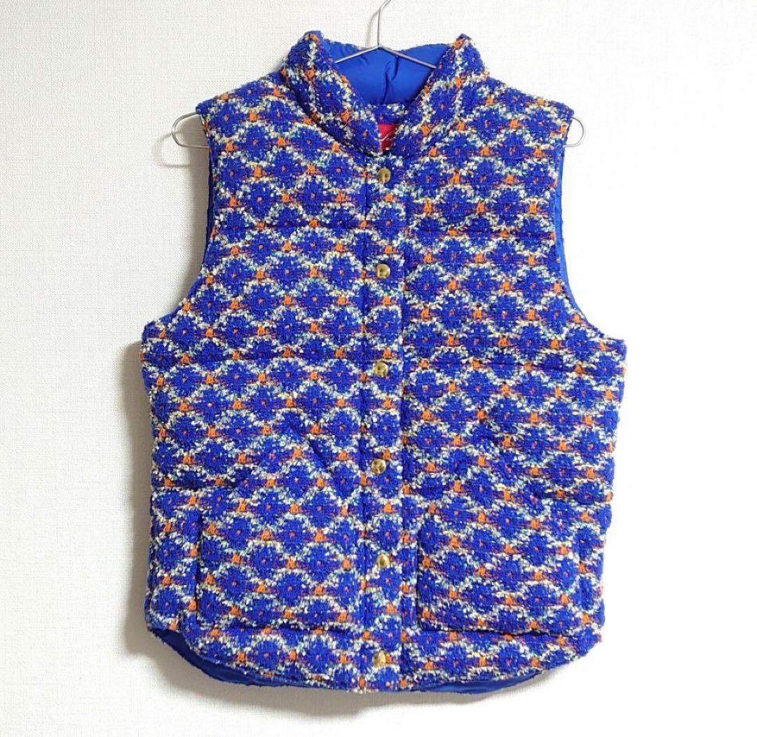 COOHEM yonetomi ツイード ダウンベスト ブルー
