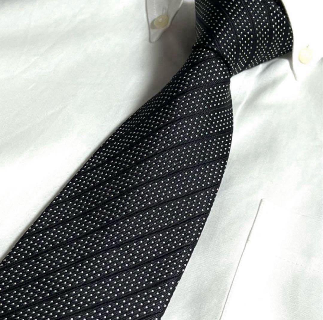 Paul Smith ネクタイ ブラック ドット ストライプ 総柄