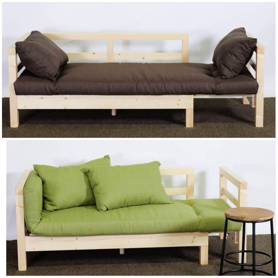 H 新品 北欧 パイン材 ソファベッド すのこ グリーン 緑 ソファ カントリー