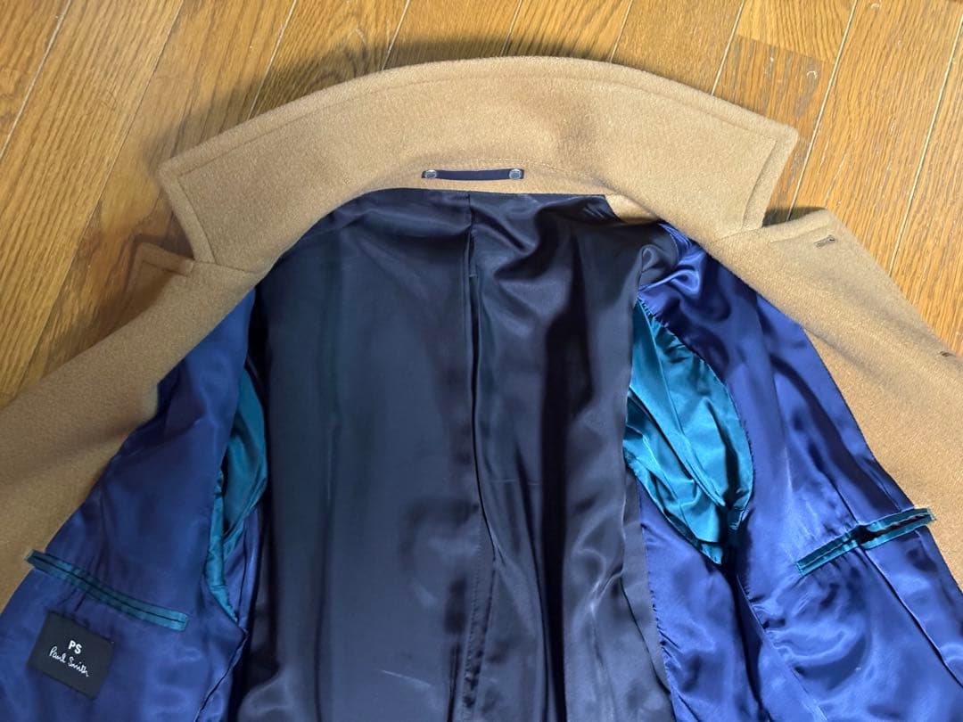 極美品【PS Paul Smith】ポールスミスメンズコートウール　キャメル　L