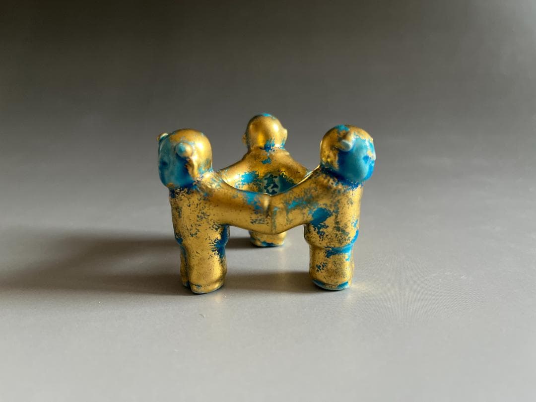 真葛香斎　三人形　交趾蓋置　茶道具