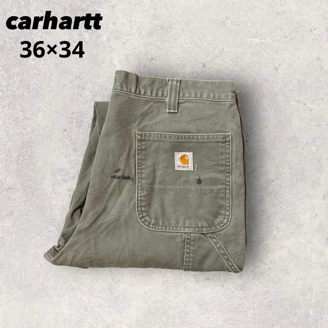 【カーハート】ペインターパンツ　ワークパンツ　モスグリーン　36×34