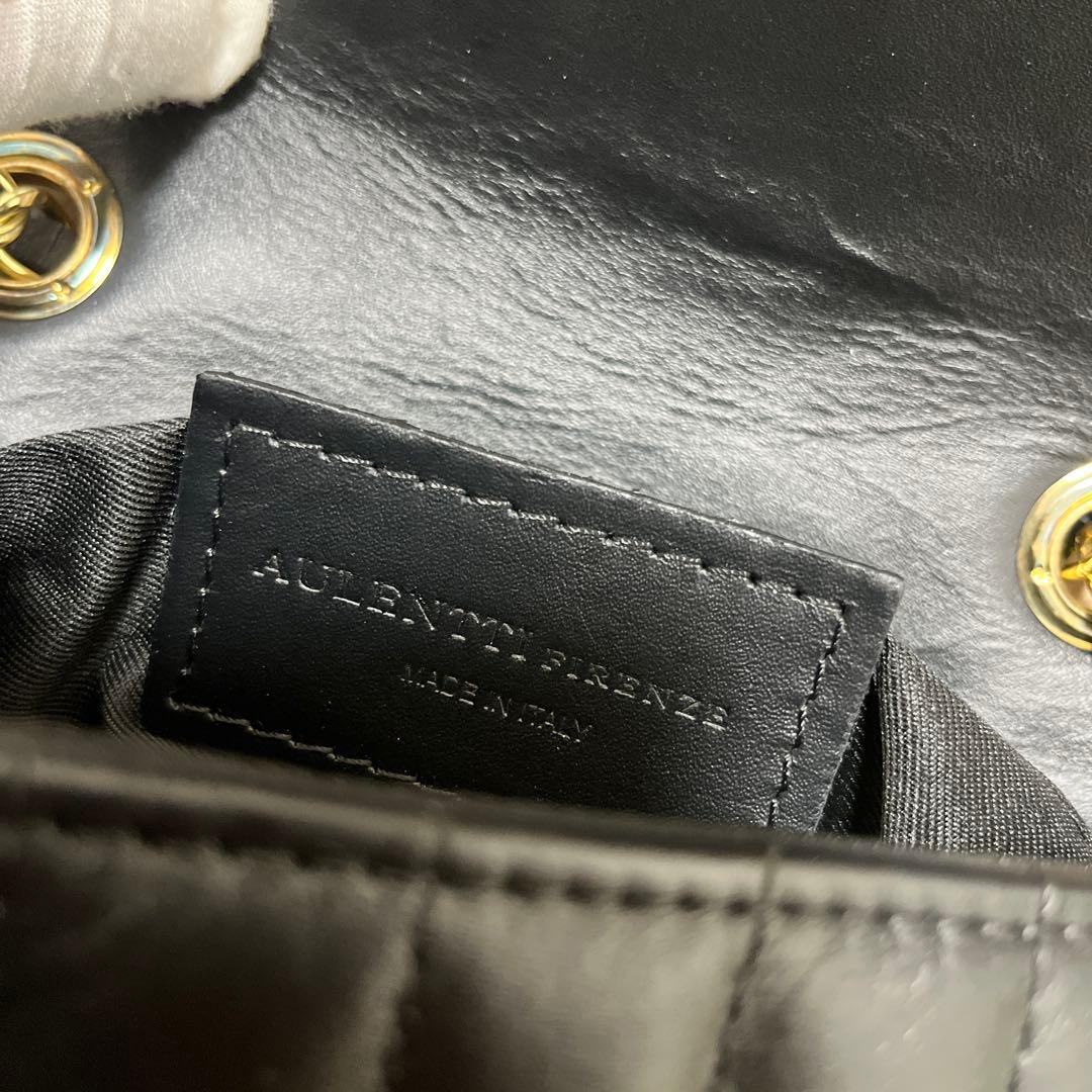 【未使用/イタリア製】AULENTTI キルティング 牛革レザー チェーンバッグ