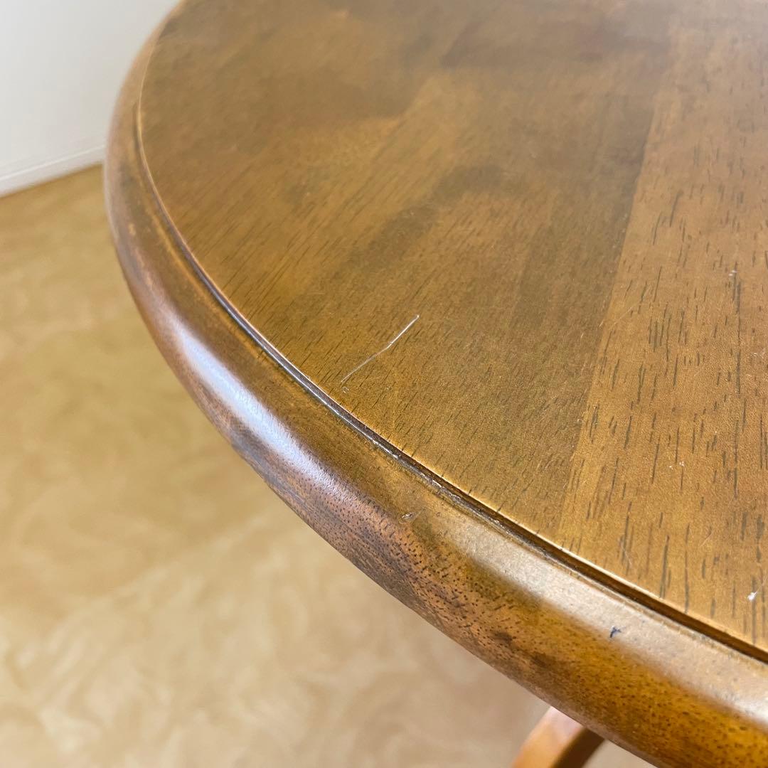 アンティーク調 丸テーブル サイドテーブル カフェテーブル 台 猫脚 木製