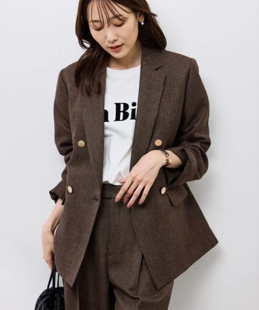 スリートーンツイードジャケット　ブラウン　Mサイズ