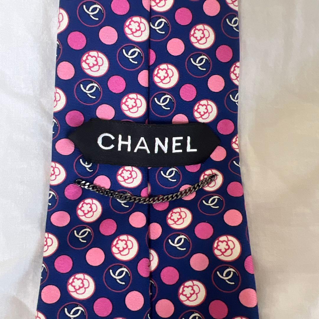 CHANEL シルク ドット柄 ネクタイ