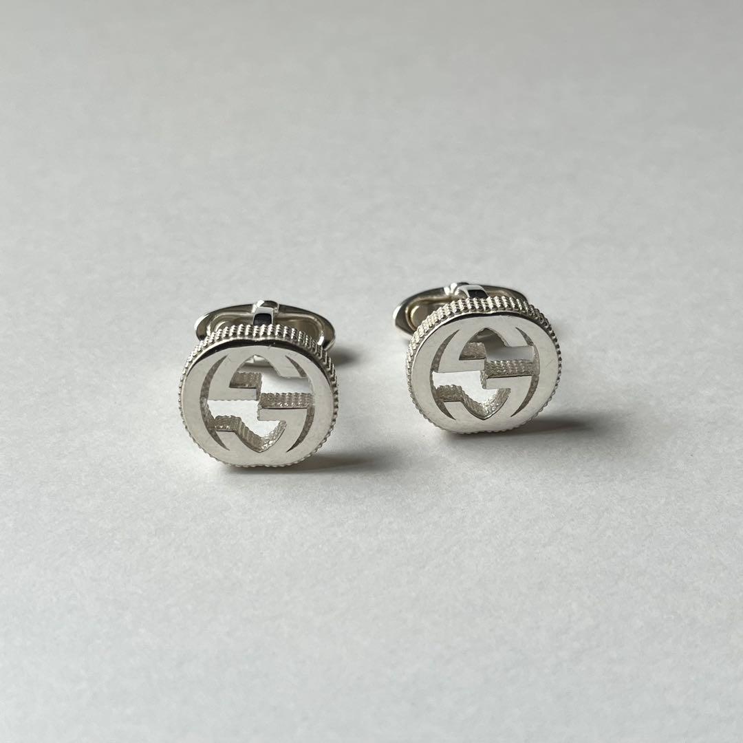 GUCCI グッチ　インターロッキング　カフス　シルバー　925