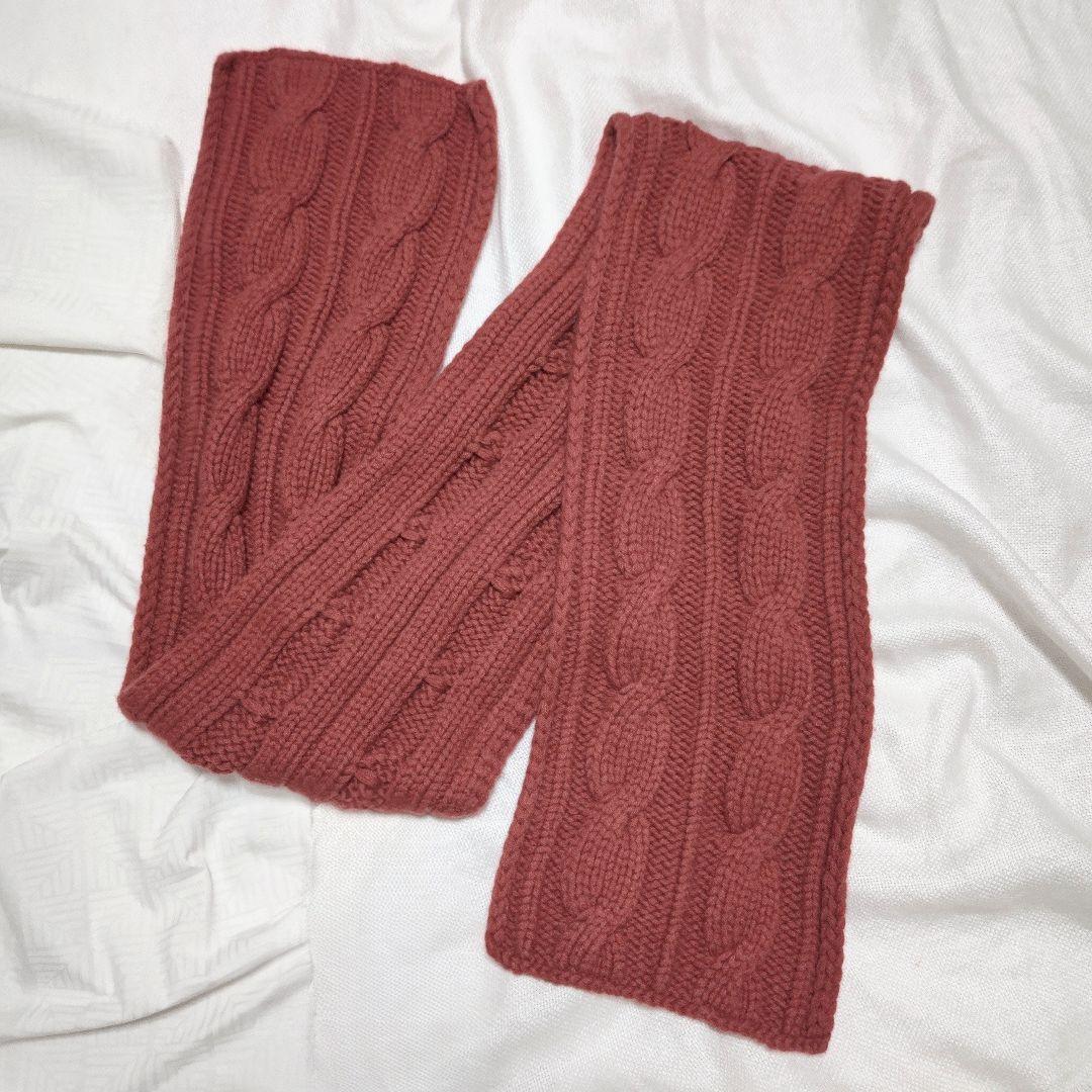 ロロピアーナLoro Pianaベビーカシミヤ100%ケーブル編ストールマフラー