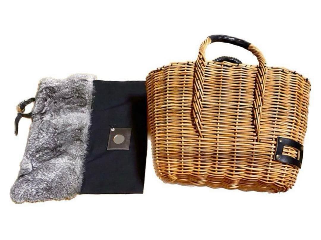 【11月30日までセール】 ebagos エバゴス　カゴバッグ　ラビットファー