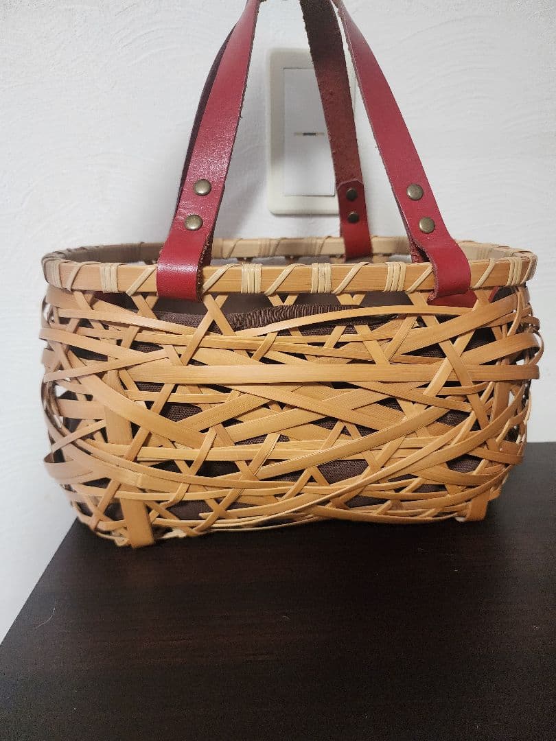 竹工房オンセ　やたら編み竹かごバッグS　センソユニコ慈雨等