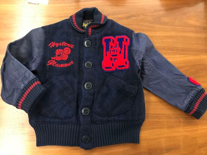 【タグ付き新品未使用】ヒスミニ　スタジャン レザー　ジャケット　100