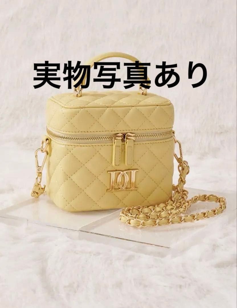 【ゴールドパーツ】キルティングスクエアミニバッグ YEL