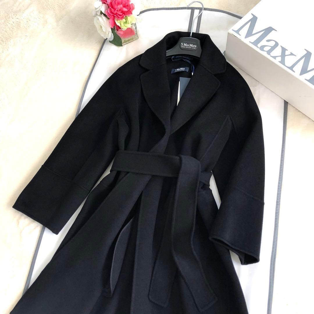 新品タグ付き‼️【マックスマーラ】40クチートアマーノ　ラップコート　ブラック