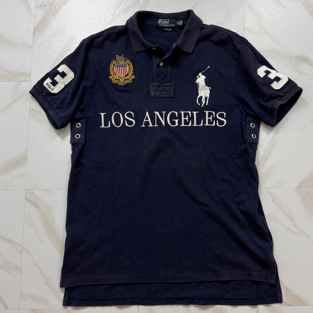ポロ ラルフローレン 半袖 ポロシャツ ビッグポニー ロサンゼルス ネイビー