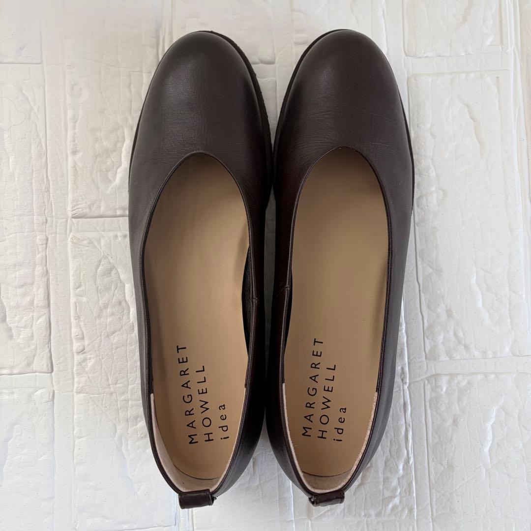 未使用品　マーガレットハウエル　フラットシューズ　ダークブラウン　25.0㎝